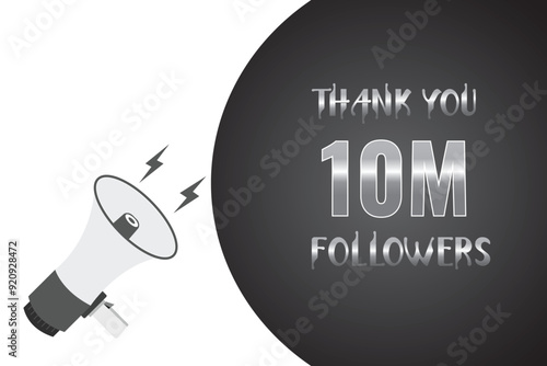 10000000 OR 10m followers celebration. Thank you 10000000 followers congratulation template banner. banner for social 10m friends and followers. celebrate subscribers and followers.
