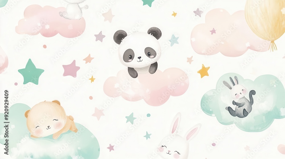 Fototapeta premium A delightful cute wallpaper featuring adorable animals