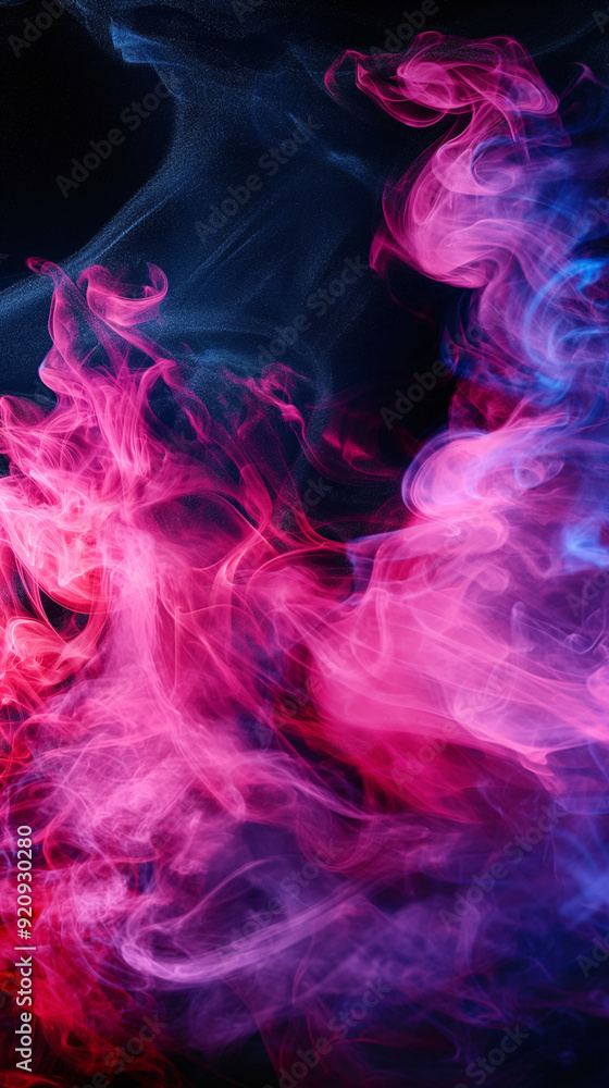 Obraz premium Colourful smokey background with pink and blue flame