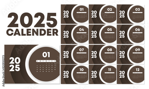 2025 Bold and Minimal Calendar Design