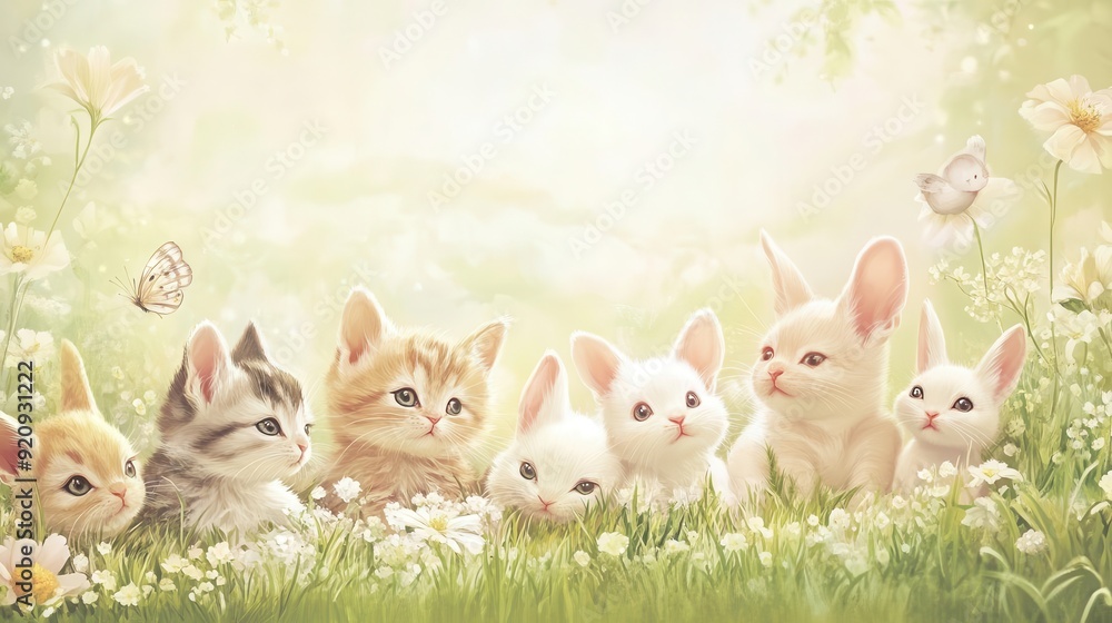 An irresistibly cute wallpaper featuring a group of baby animals An irresistibly cute wallpaper featuring a group of baby animals