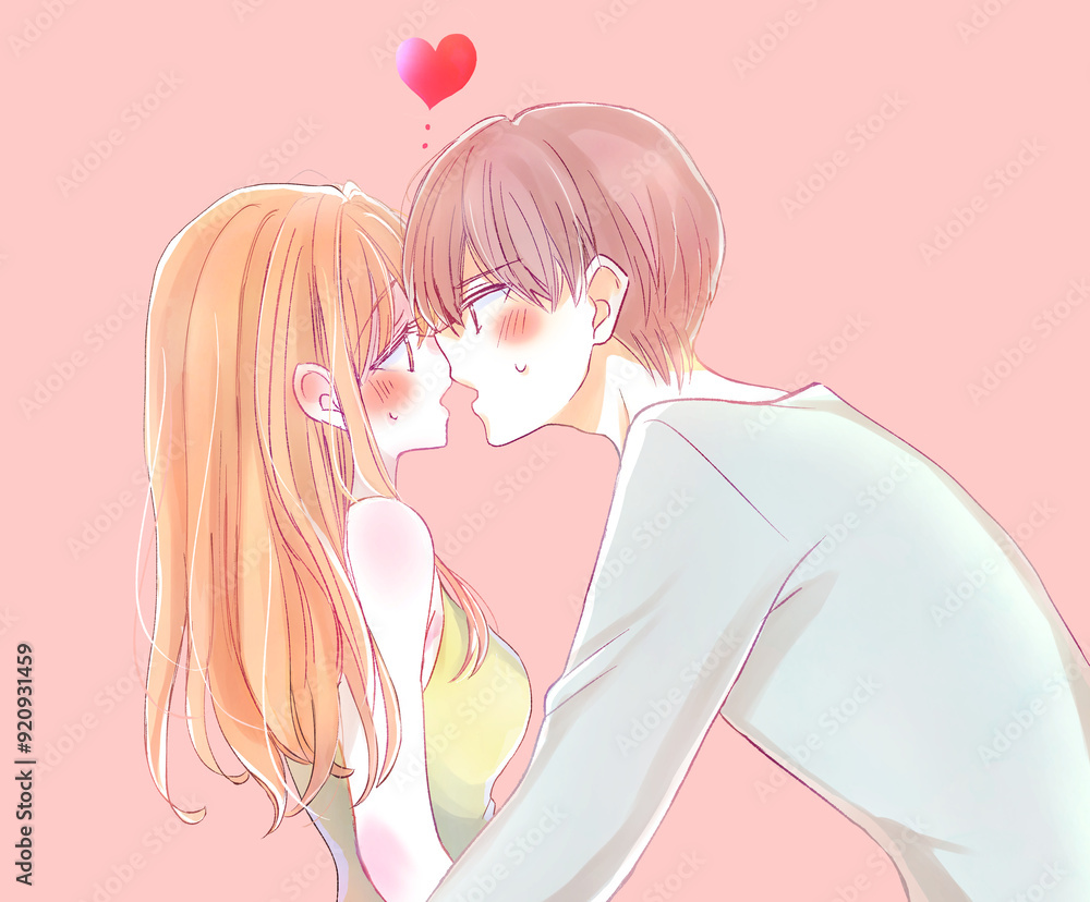 女性に攻める男性　キス　 余裕がない