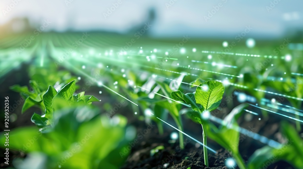 Εκτύπωση καμβά Futuristic Holographic AI Enhancing Smart Agriculture and Modern Farming Efficie