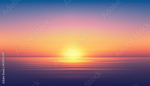 Sunrise in Morning with Orange,Yellow and Pink sky, Vertical Dramatic twilight landscape with Sunset in evening, Vector mesh horizon Sky banner of sunrise or sunlight for four seasons background. cop