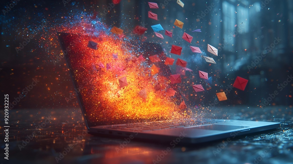 Obraz premium Plasma sparks ignite cosmic window, nebula textures paint alien night sky design