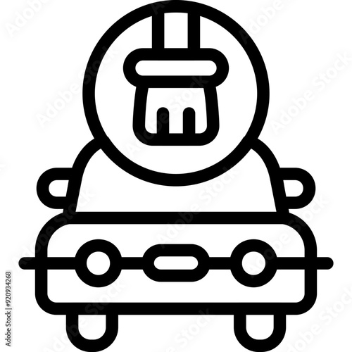 Car with a scrub brush Icon