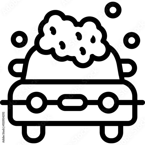 Soap suds surrounding a car Icon