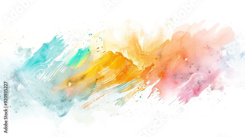 pastel various color abstract watercolor paint texture isolated on white background