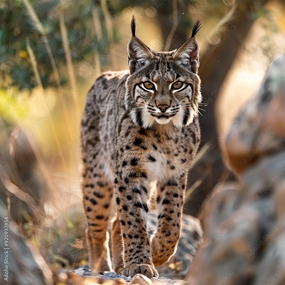 Obraz premium Beautiful Iberian Lynx in the Mediterranean Scrublands of Spain