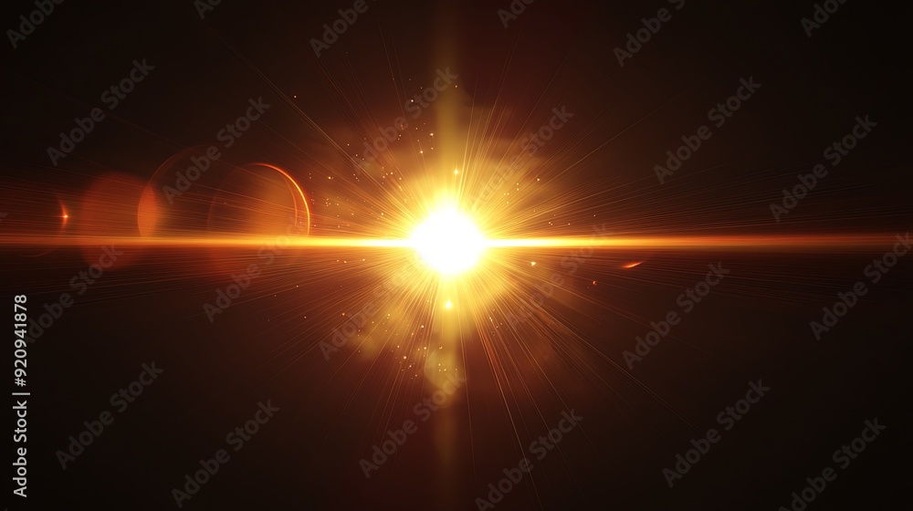 Golden light rays emanating from a bright, glowing orb in a dark background. Golden light rays emanating from a bright, glowing orb in a dark background.