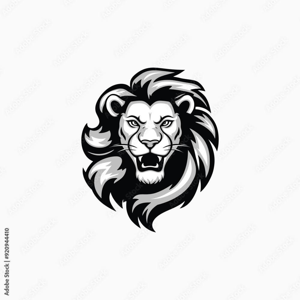 Obraz premium Lion head logo animal vector template illustration
