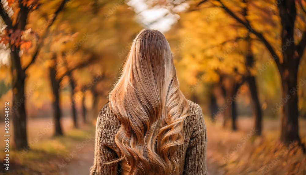 Frau beim Spaziergang im Herbst Frau beim Spaziergang im Herbst