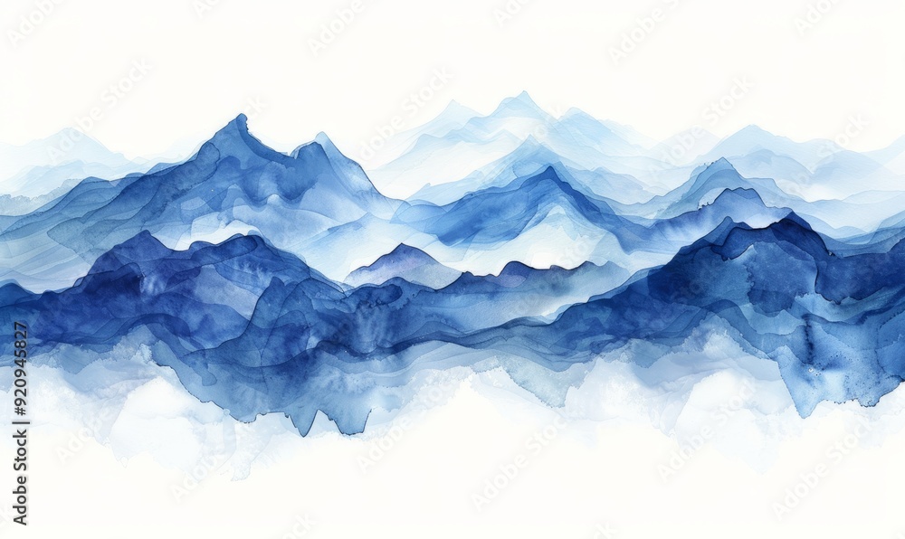 The mountains are blue and the sky is white The mountains are blue and the sky is white