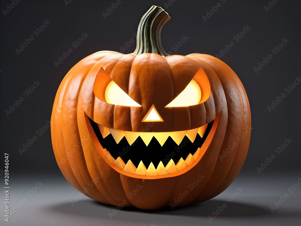 spooky pumpkin with detailed grin and supernatural luminosity spooky pumpkin with detailed grin and supernatural luminosity