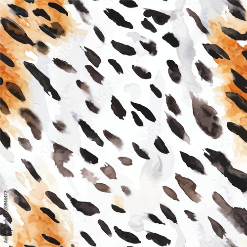 Abstract leopard skin pattern, tiger skin pattern watercolor painting seamless pattern illustration. Modern animal print background in fun color. for beauty products or other.
