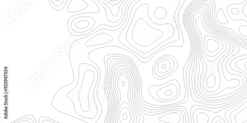 Topographic map background geographic line map with seamless ornament design. The black on white contours vector topography stylized height of the lines map.	