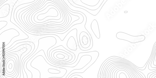 Topographic map background geographic line map with seamless ornament design. The black on white contours vector topography stylized height of the lines map.	