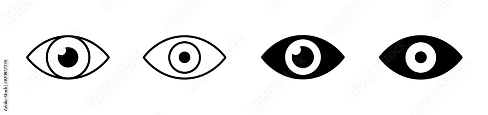 Eye icon set. Look and vision symbol. Vector illustration Eye icon set. Look and vision symbol. Vector illustration