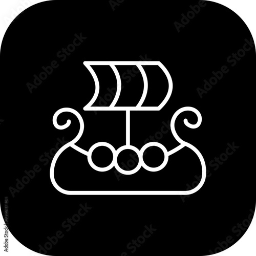 Viking Ship Icon Design