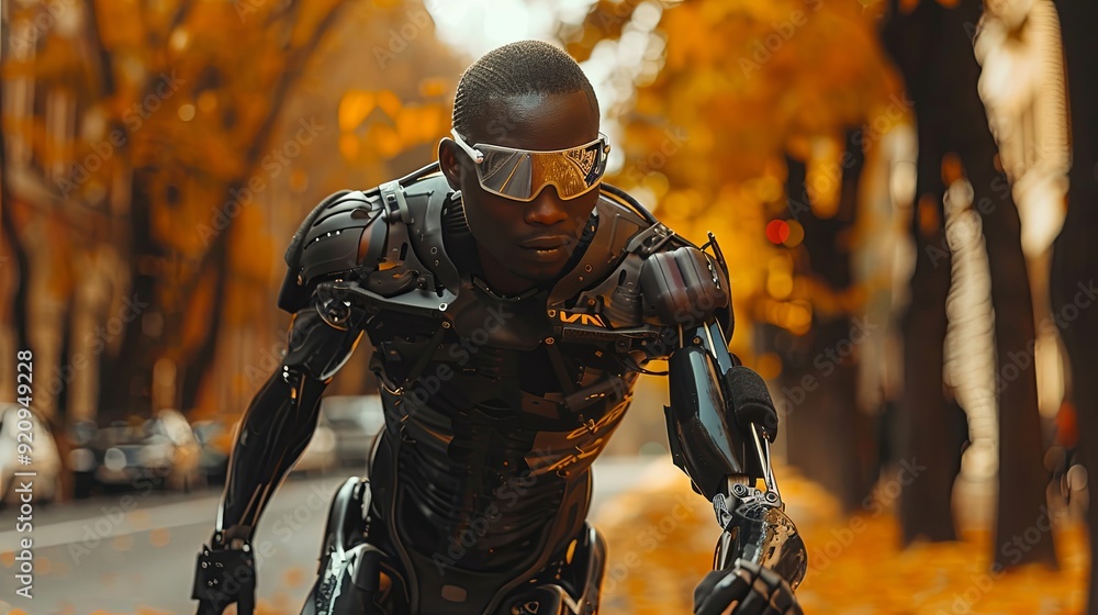 soldier in camouflage Bionic sports athletes with advanced skills compete in robotic armor. soldier in camouflage Bionic sports athletes with advanced skills compete in robotic armor.