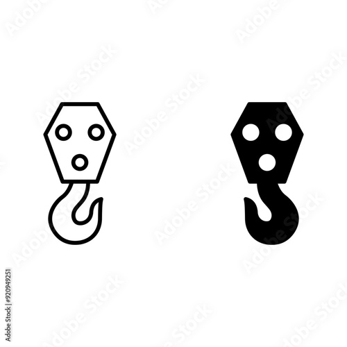 Crane and hook icon set design template vector color editable