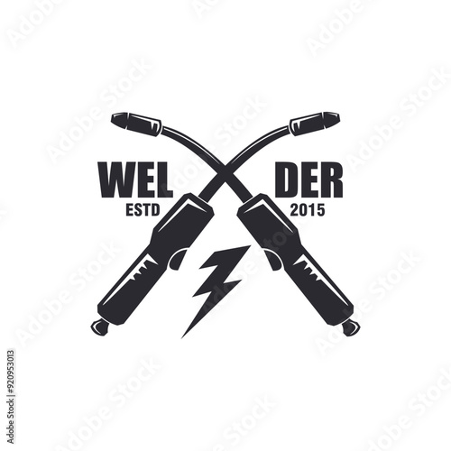 welding welder torch logo design vector graphic template