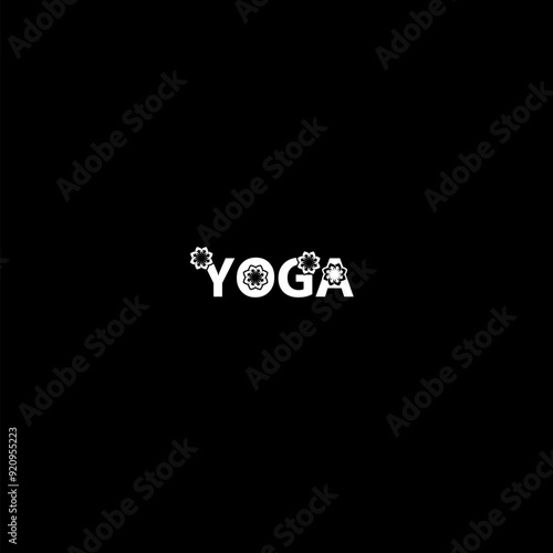 Yoga lotus icon isolated on dark background