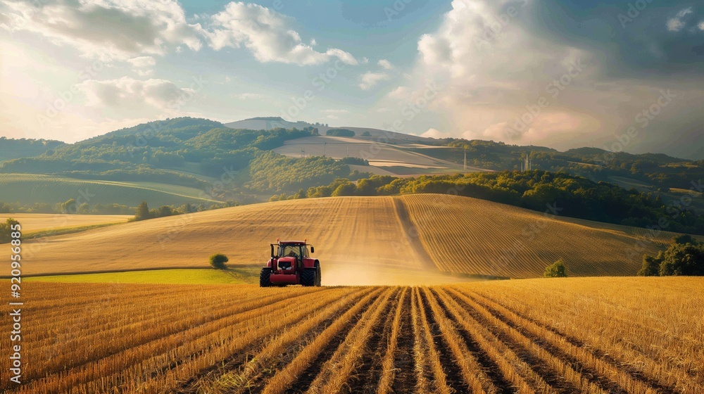 Lush and vibrant agricultural landscape with varied fields, patchy farmland and rolling hills. Agriculture. Planting, harvesting. Grains, vegetables, fruits. Agricultural industry Lush and vibrant agricultural landscape with varied fields, patchy farmland and rolling hills. Agriculture. Planting, harvesting. Grains, vegetables, fruits. Agricultural industry