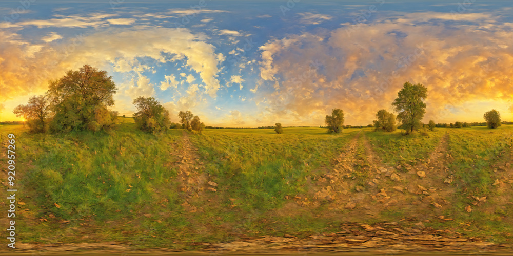 Fototapeta premium HDRI Artistic Digital Painting Equirectangular Panorama 48