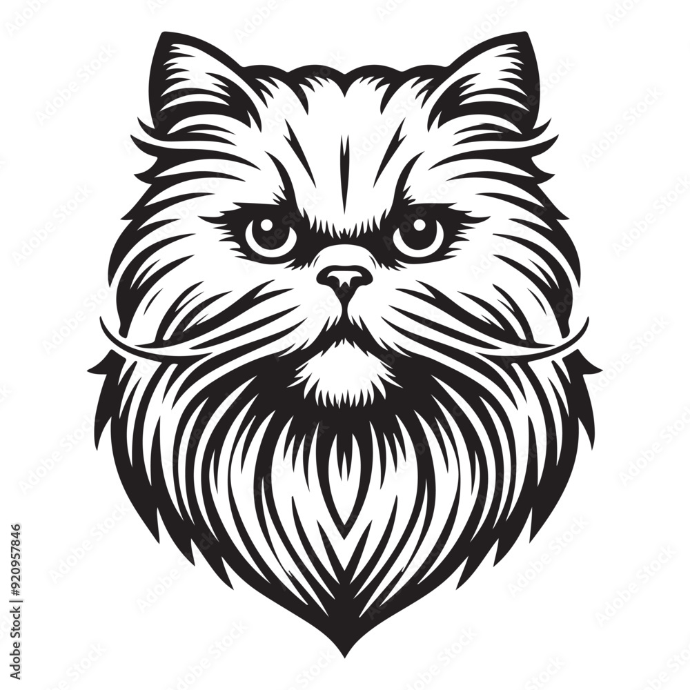 Line art of cat face cartoon vector Line art of cat face cartoon vector