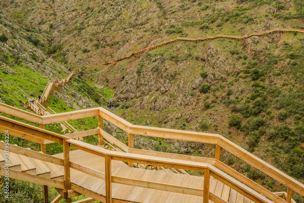Beautiful Boardwalk in the valley in Alferce, Algarve, Portugal Beautiful Boardwalk in the valley in Alferce, Algarve, Portugal