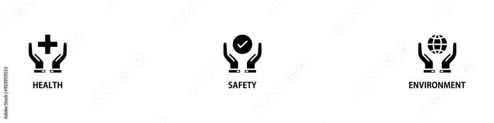 HSE banner web icon vector illustration for Health Safety Environment in the corporate occupational safety and health HSE banner web icon vector illustration for Health Safety Environment in the corporate occupational safety and health