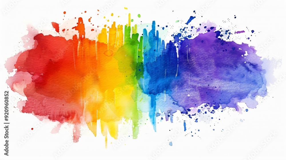 Fototapeta premium An abstract watercolor painting of a rainbow