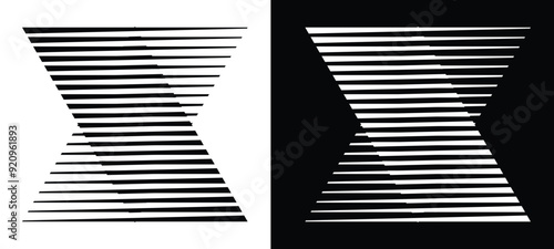 Abstract art geometric background for logo, icon. Black shape on a white background and white shape on a black background.