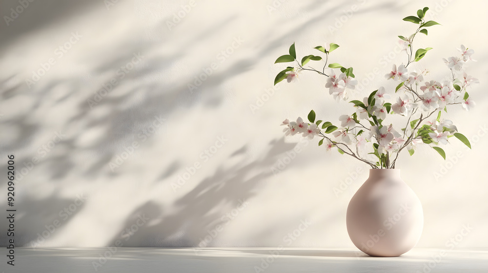Delicate flowers bloom in glass vase, a pristine floral still life for spring Delicate flowers bloom in glass vase, a pristine floral still life for spring