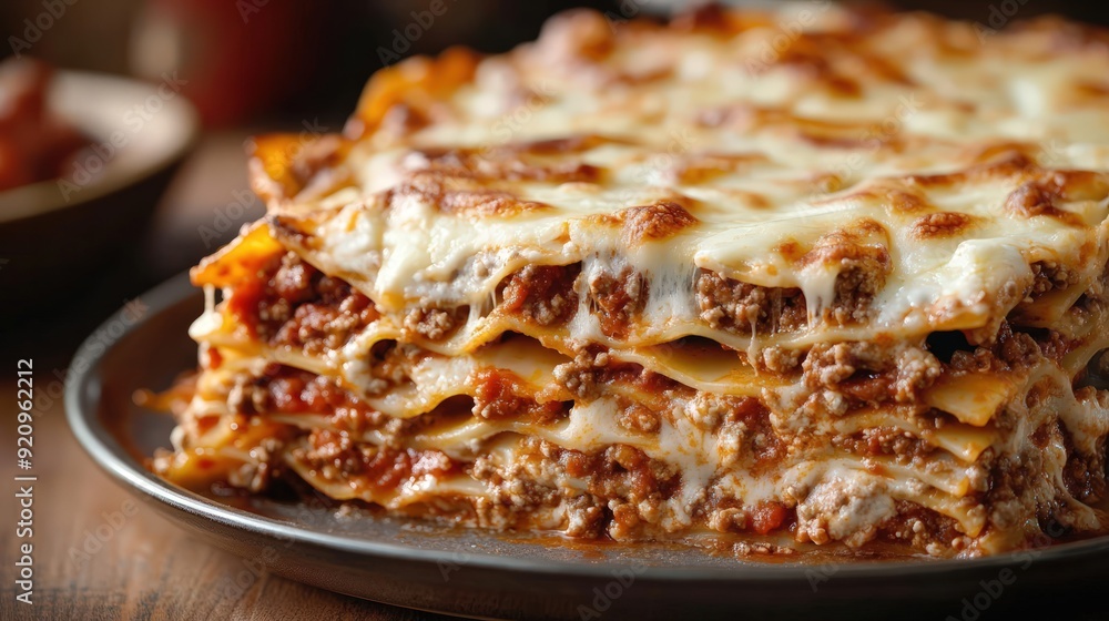 Delicious Homemade Lasagna with Melted Cheese Delicious Homemade Lasagna with Melted Cheese