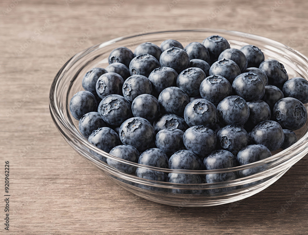 A bowl of blueberries on a wooden table A bowl of blueberries on a wooden table