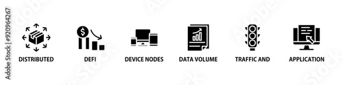 Edge computing banner web icon vector illustration concept with icon of distributed computing, application, device nodes, data volume, traffic and reduce costs