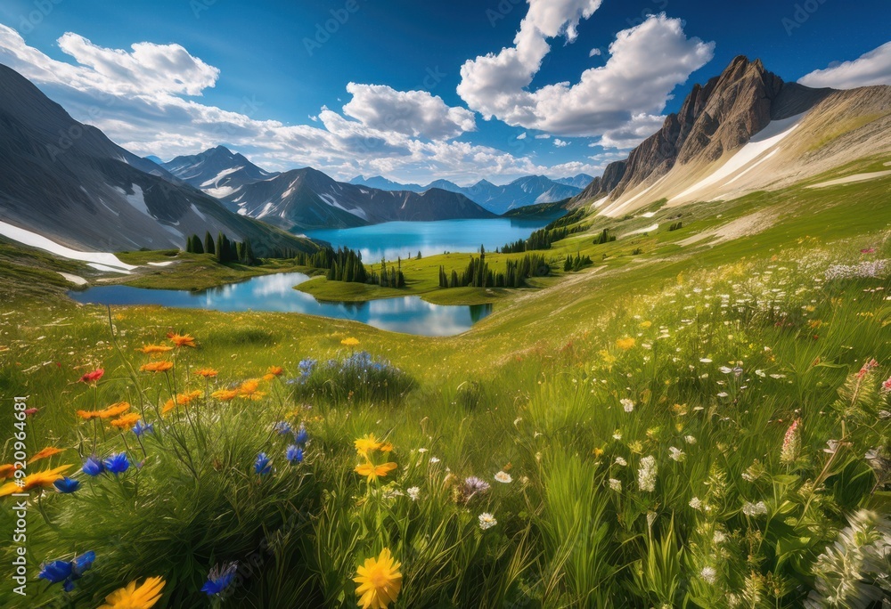 stunning landscape views highlighting pristine nature unspoiled scenery under vast blue skies, beauty, untouched, sky, clouds, trees, mountains, waterfall stunning landscape views highlighting pristine nature unspoiled scenery under vast blue skies, beauty, untouched, sky, clouds, trees, mountains, waterfall