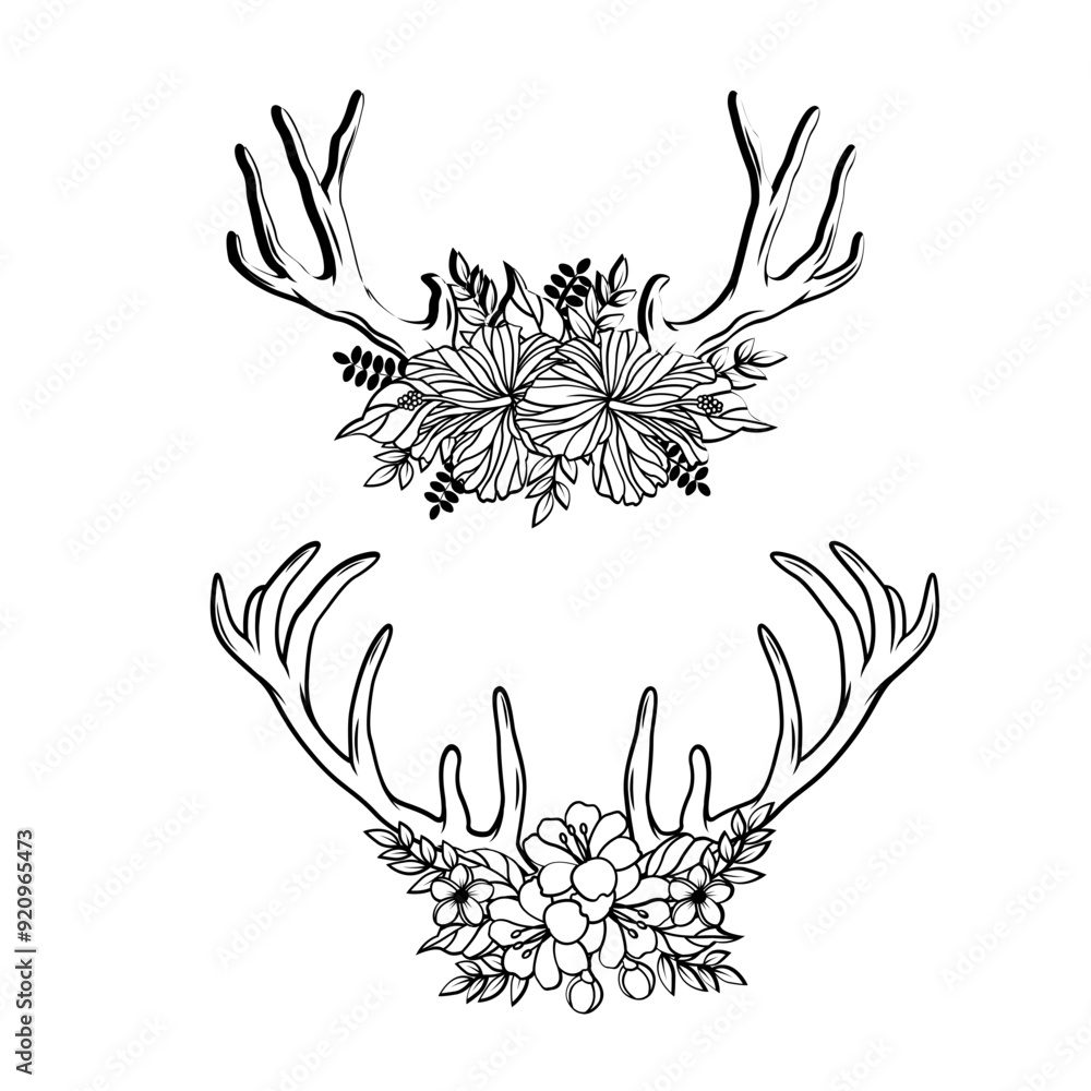 Floral Antler | Outdoor Hunting | Antler Head with Flowers | Antler | Hunter Dad | Deer Hunter | Wildlife | Wild Animal | Original Illustration | Vector and Clipart | Cutfile and Stencil Floral Antler | Outdoor Hunting | Antler Head with Flowers | Antler | Hunter Dad | Deer Hunter | Wildlife | Wild Animal | Original Illustration | Vector and Clipart | Cutfile and Stencil