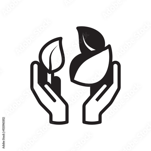 Holding Plant Solid Black