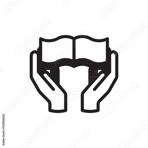 Holding Book Solid Black