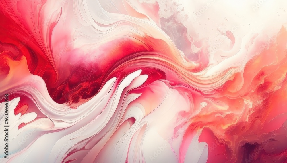 Abstract Swirling Red and White Colors Abstract Swirling Red and White Colors