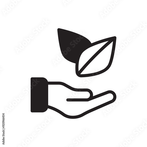 Holding Plant Solid Black