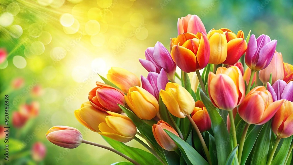A Symphony of Spring: A Watercolor Study of Tulips in a Garden AI Generated A Symphony of Spring: A Watercolor Study of Tulips in a Garden AI Generated