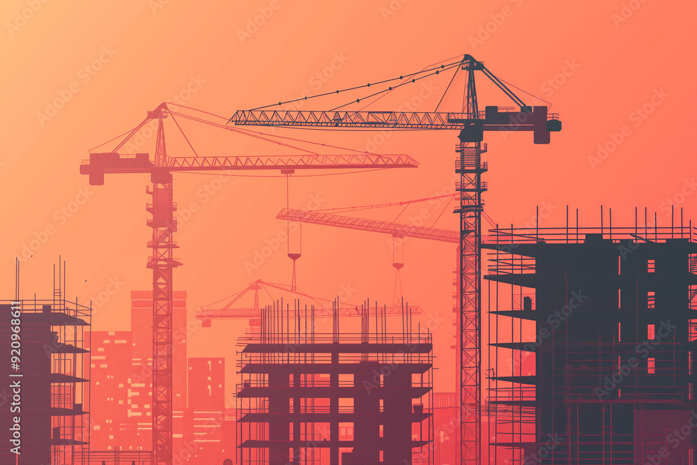 Construction Site at Sunset Construction Site at Sunset
