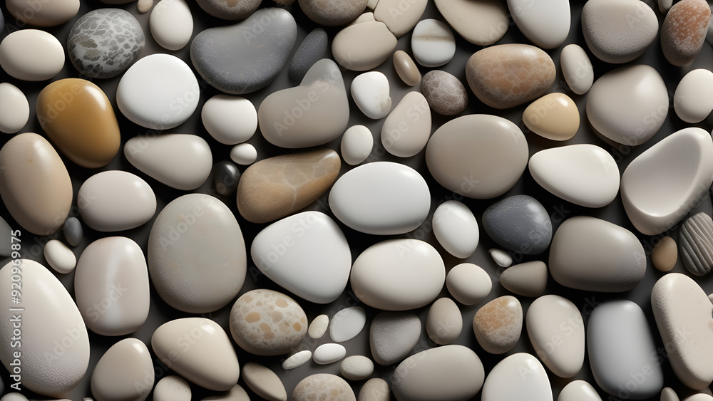 Close-up of a white stone and pebble texture background, with a focus on isolated white stones and pebbles, evoking a clean and natural feel Close-up of a white stone and pebble texture background, with a focus on isolated white stones and pebbles, evoking a clean and natural feel