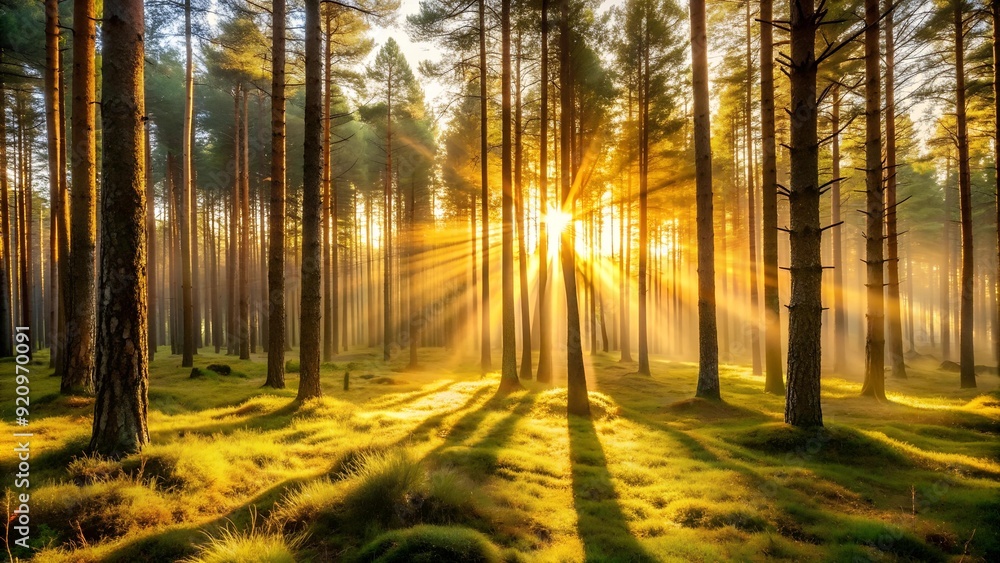 Obraz premium Whispers of the Wind Through Ancient Pines AI generated