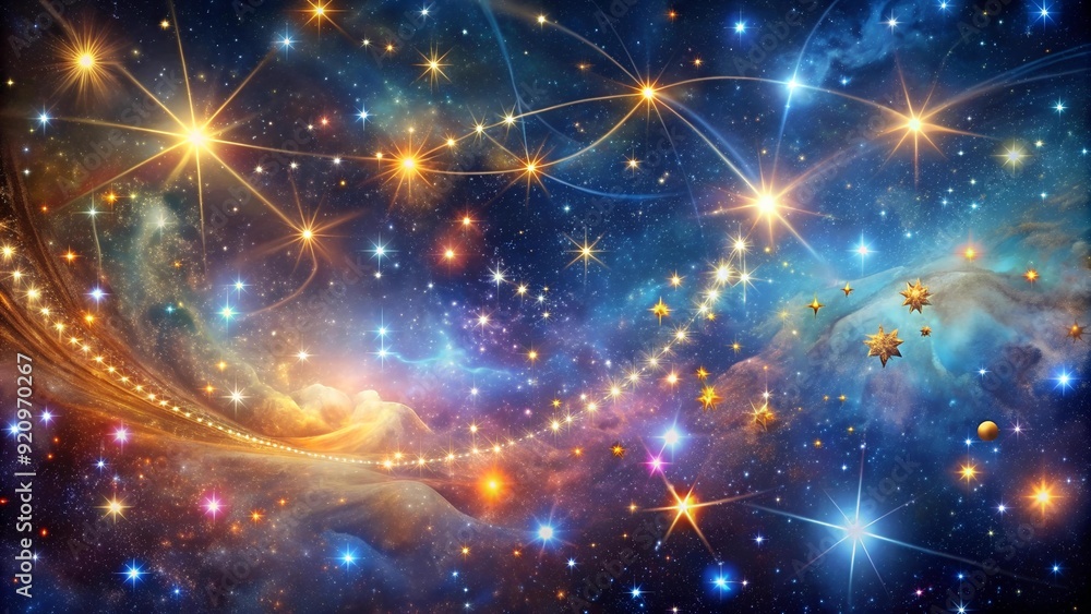 Fototapeta premium A Dreamy Birthday Celebration Under a Starry Sky AI Generated