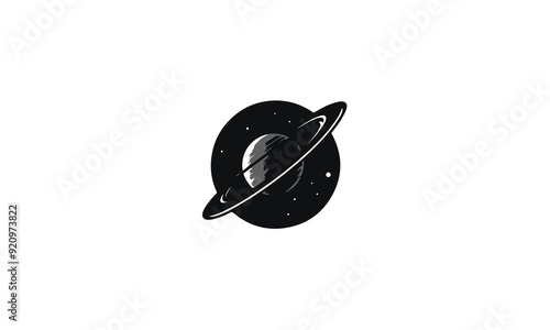 galaxy black planet logo icon symbol for astronomy logo design